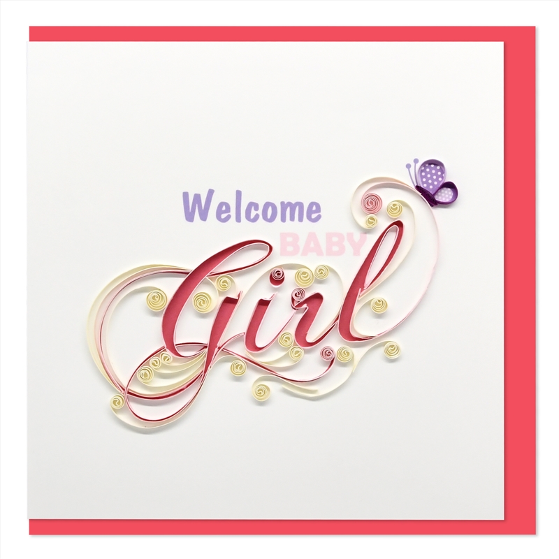 Quilled Greeting Card Welcome Baby Girl 15x15cm/Product Detail/Greeting Cards