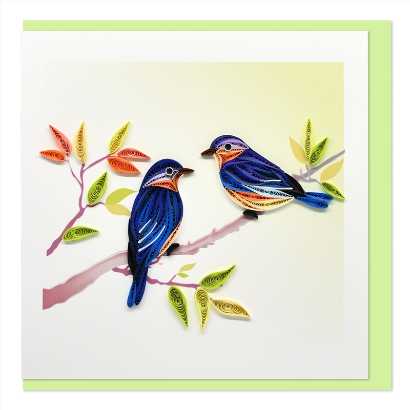 Quilled Greeting Card Two Birds In A Tree 15x15cm/Product Detail/Greeting Cards
