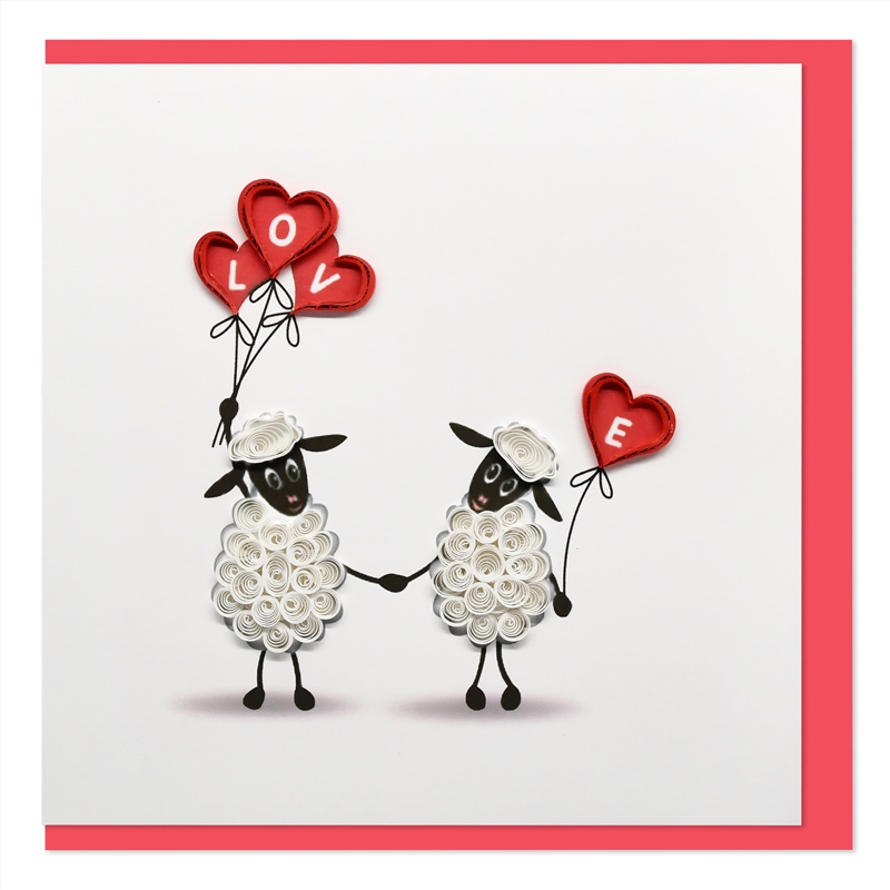 Quilled Greeting Card Love - Sheep 15x15cm/Product Detail/Greeting Cards