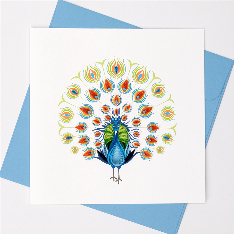 Quilled Greeting Card Peacock Fan 15x15cm/Product Detail/Greeting Cards