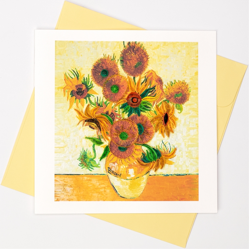 Quilled Greeting Card Vase with Sunflowers 15x15cm/Product Detail/Greeting Cards