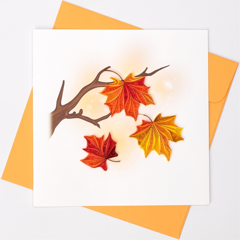 Quilled Greeting Card Falling Leaves 15x15cm/Product Detail/Greeting Cards