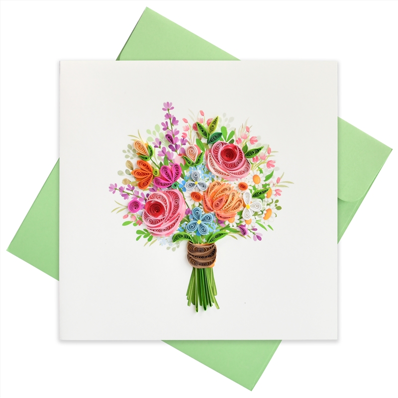 Quilled Greeting Card Assorted Flower Posy 15x15cm/Product Detail/Greeting Cards