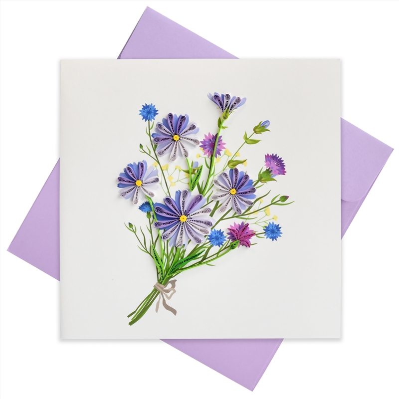 Quilled Greeting Card Lilac Flowers 15x15cm/Product Detail/Greeting Cards