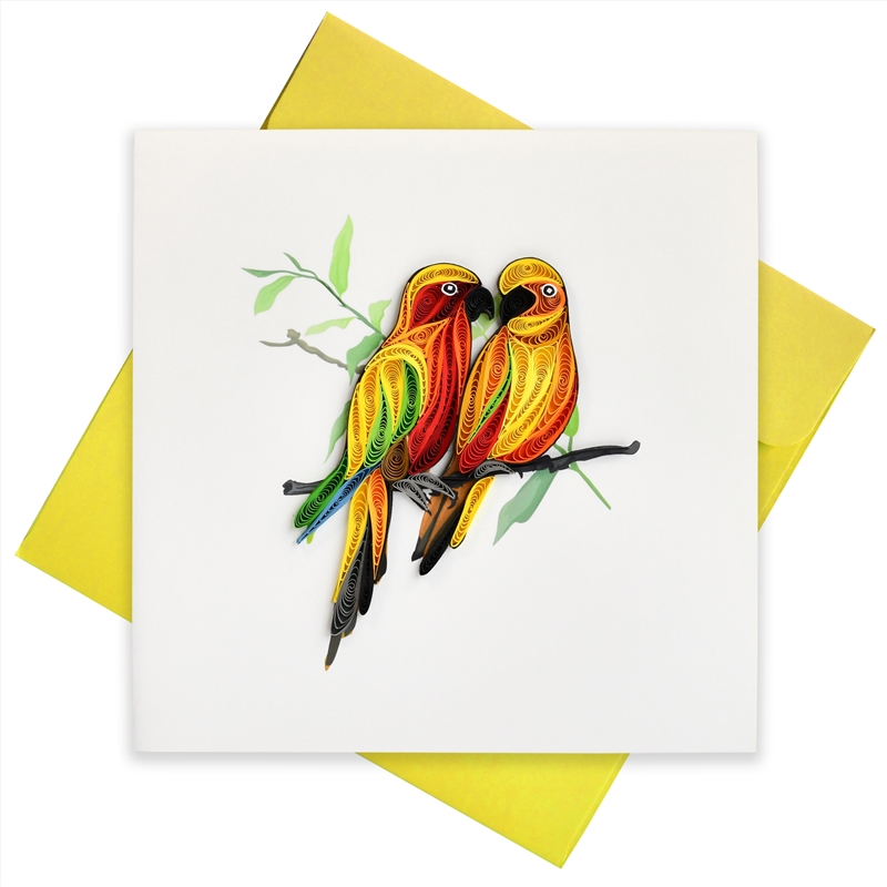 Quilled Greeting Card Lorikeet Pair 15x15cm/Product Detail/Greeting Cards