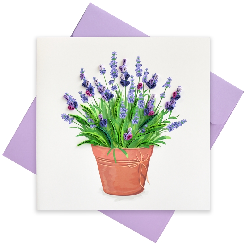 Quilled Greeting Card Lavender Pot 15x15cm/Product Detail/Greeting Cards