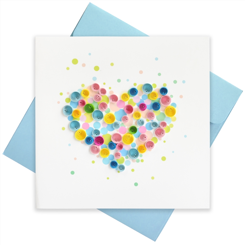 Quilled Greeting Card Pastel Heart 15x15cm/Product Detail/Greeting Cards