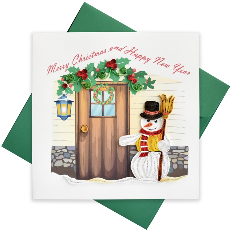 Quilled Greeting Card Christmas Snowman Door 15x15cm/Product Detail/Greeting Cards