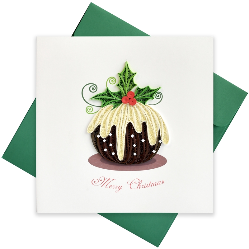 Quilled Greeting Card Christmas Pudding 15x15cm/Product Detail/Greeting Cards