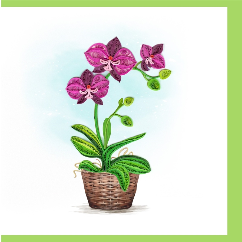 Quilled Greeting Card Purple Orchid 15x15cm/Product Detail/Greeting Cards