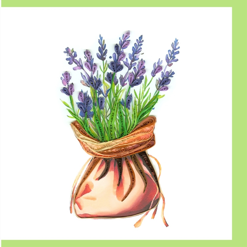 Quilled Greeting Card Lavender In Bag 15x15cm/Product Detail/Greeting Cards