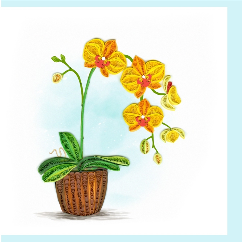 Quilled Greeting Card Yellow Orchid 15x15cm/Product Detail/Greeting Cards