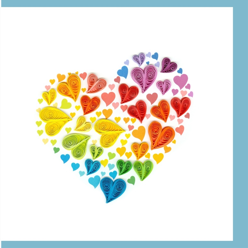 Quilled Greeting Card Rainbow Heart 15x15cm/Product Detail/Greeting Cards