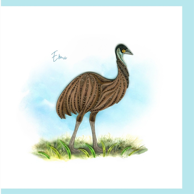 Quilled Greeting Emu 15x15cm/Product Detail/Stationery