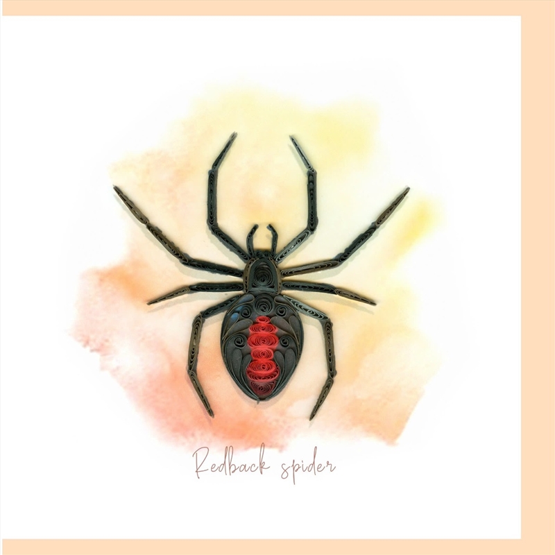 Quilled Greeting Card Redback Spider 15x15cm/Product Detail/Greeting Cards