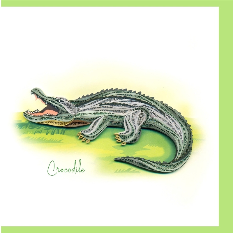 Quilled Greeting Card Crocodile 15x15cm/Product Detail/Greeting Cards