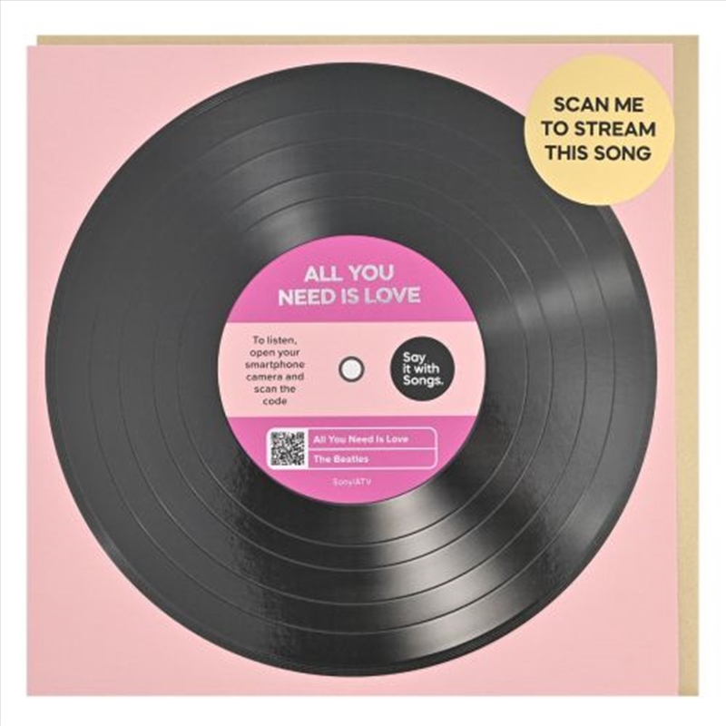 Say It With Songs Greeting Card - All You Need Is Love - The Beatles 16.5x16.4cm/Product Detail/Greeting Cards