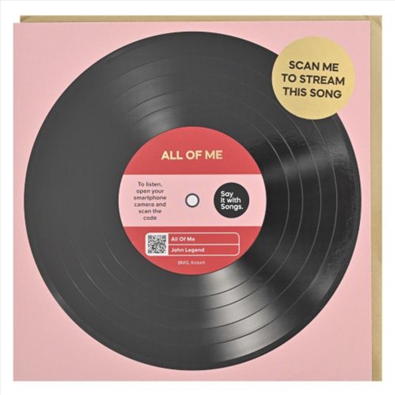 Say It With Songs Greeting Card - All Of Me - John Legend 16.5x16.4cm/Product Detail/Greeting Cards