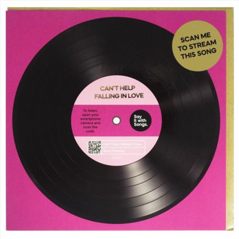 Say It With Songs Greeting Card - Can't Help Falling In Love - Elvis Presley 16.5x16.4cm/Product Detail/Greeting Cards