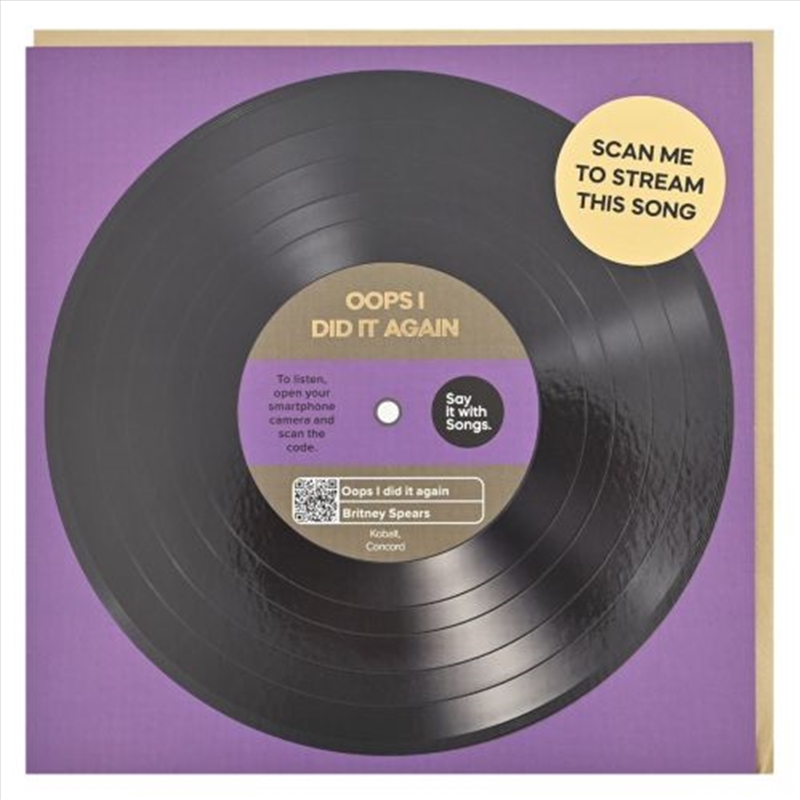 Say It With Songs Greeting Card - Oops!...I Did It Again - Britney Spears 16.5x16.4cm/Product Detail/Greeting Cards