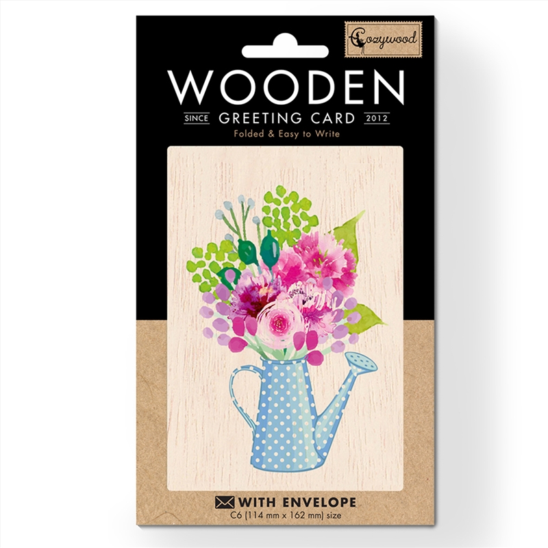 Wooden Greeting Card Watering Can 11x16cm/Product Detail/Greeting Cards