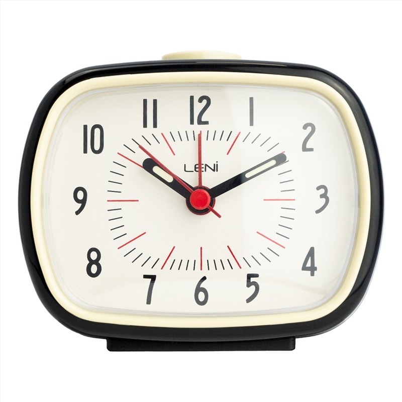 Leni Retro Alarm Clock 9x11x6cm - Black/Product Detail/Clocks