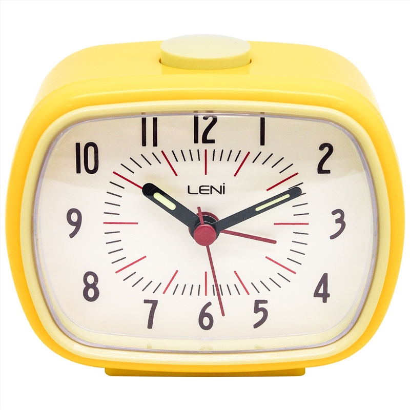 Leni Retro Alarm Clock 9x11x6cm - Lemon/Product Detail/Clocks