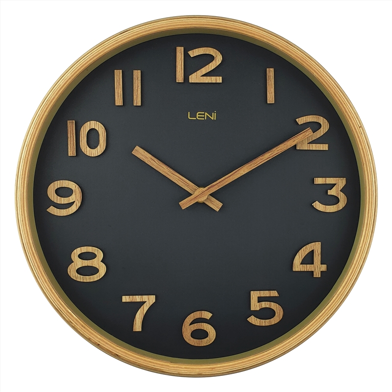 Leni Tilia Wall Clock 25.5cm - Black/Product Detail/Clocks