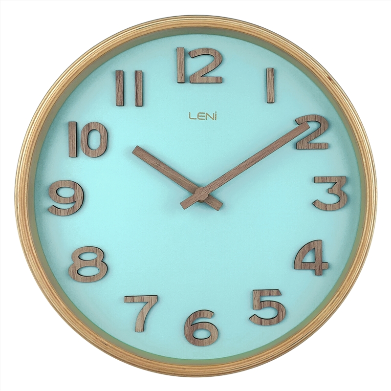 Leni Tilia Wall Clock 25.5cm - Teal/Product Detail/Clocks