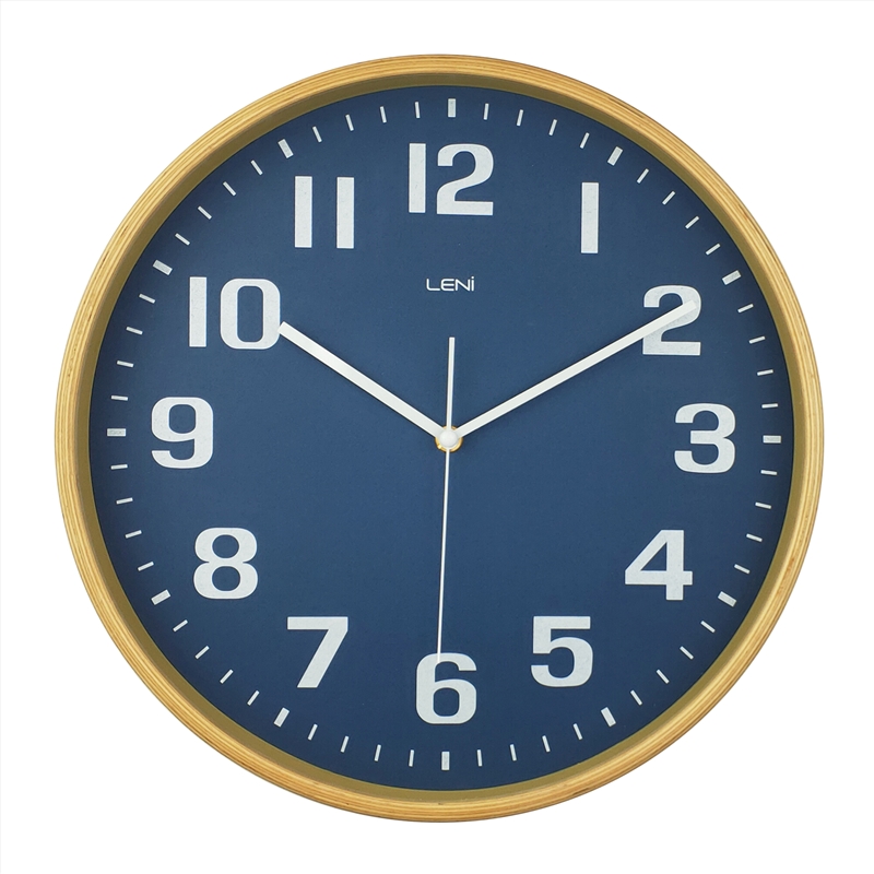 Leni Wood Wall Clock 32cm - Navy/Product Detail/Clocks