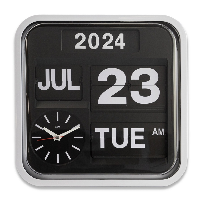 Banker's Wall Clock with Calendar 32x32x11cm - Black/Product Detail/Clocks
