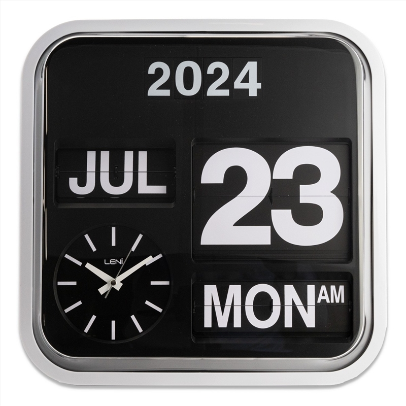 Banker's Wall Clock with Calendar 43x43x16cm - Black/Product Detail/Clocks