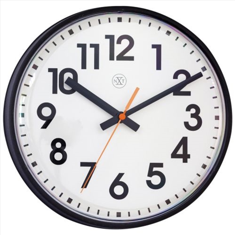 NeXtime Peter Wall Clock 26cm - Black/Product Detail/Clocks