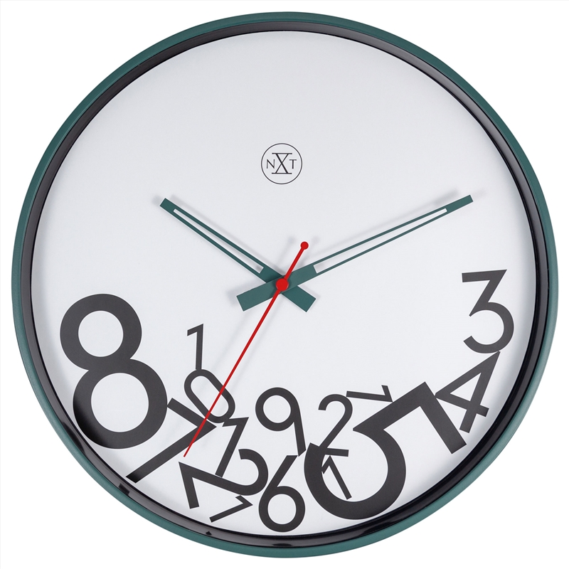 NeXtime Dropped Numbers Wall Clock 30cm - White/Product Detail/Clocks