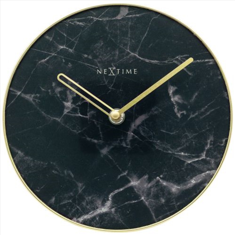 NeXtime Marble Table Clock 20cm - Black and Gold/Product Detail/Clocks