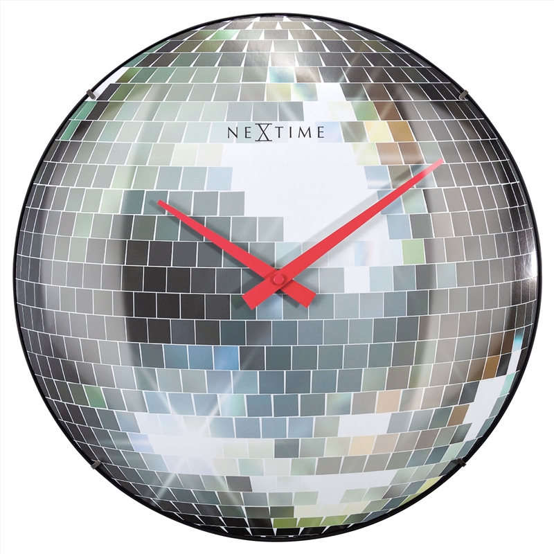 NeXtime Disco Ball Wall Clock 35cm - Silver/Product Detail/Clocks