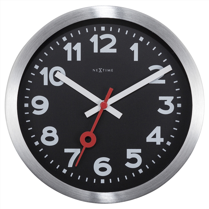 NeXtime Station Number Clock 19cm - Black/Product Detail/Clocks