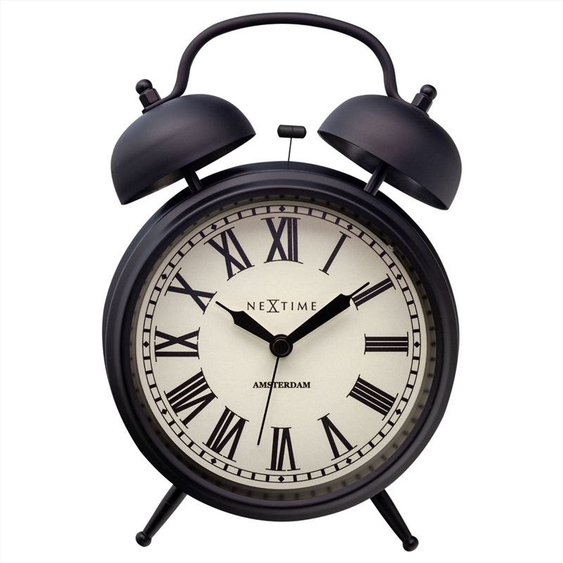 NeXtime Amsterdam Metal Alarm Clock 15x21x7cm - Black/Product Detail/Clocks