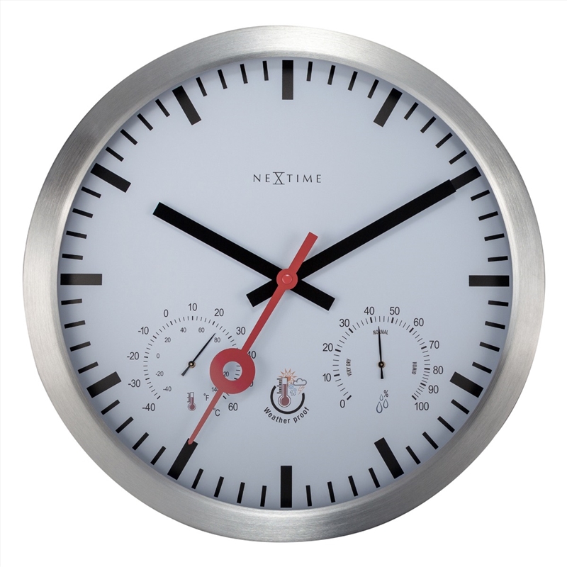 NeXtime Clematis Outdoor Wall Clock 35cm - White/Product Detail/Clocks