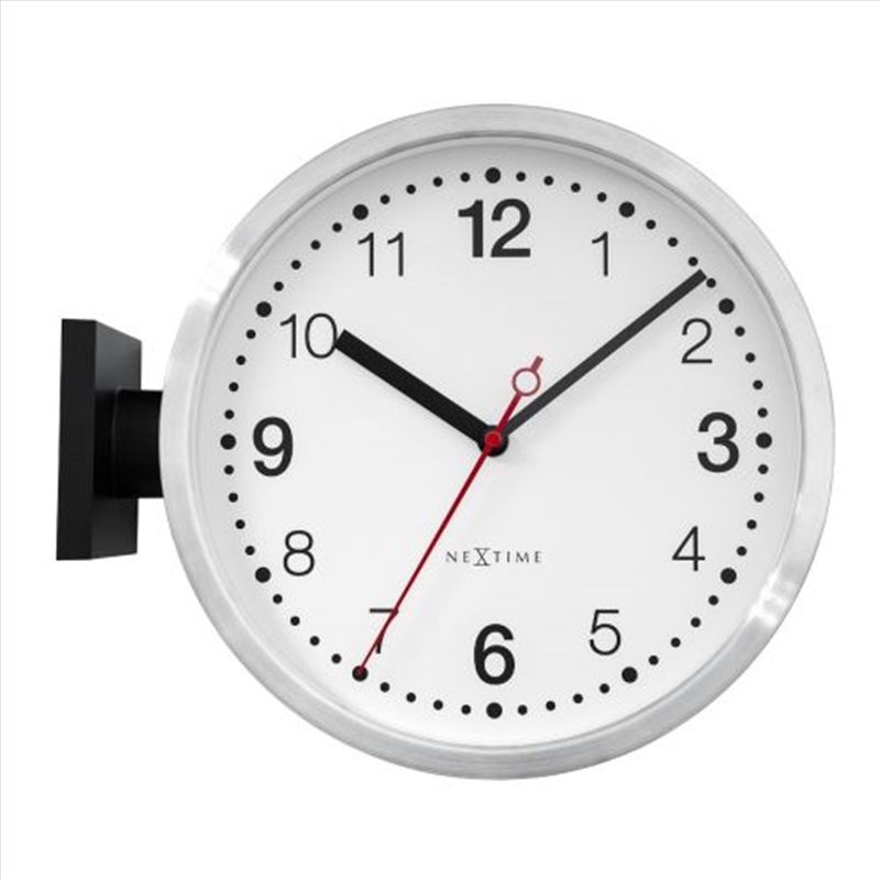 NeXtime Double Small Station Wall Clock 32.3x28x10cm - Black and White/Product Detail/Clocks