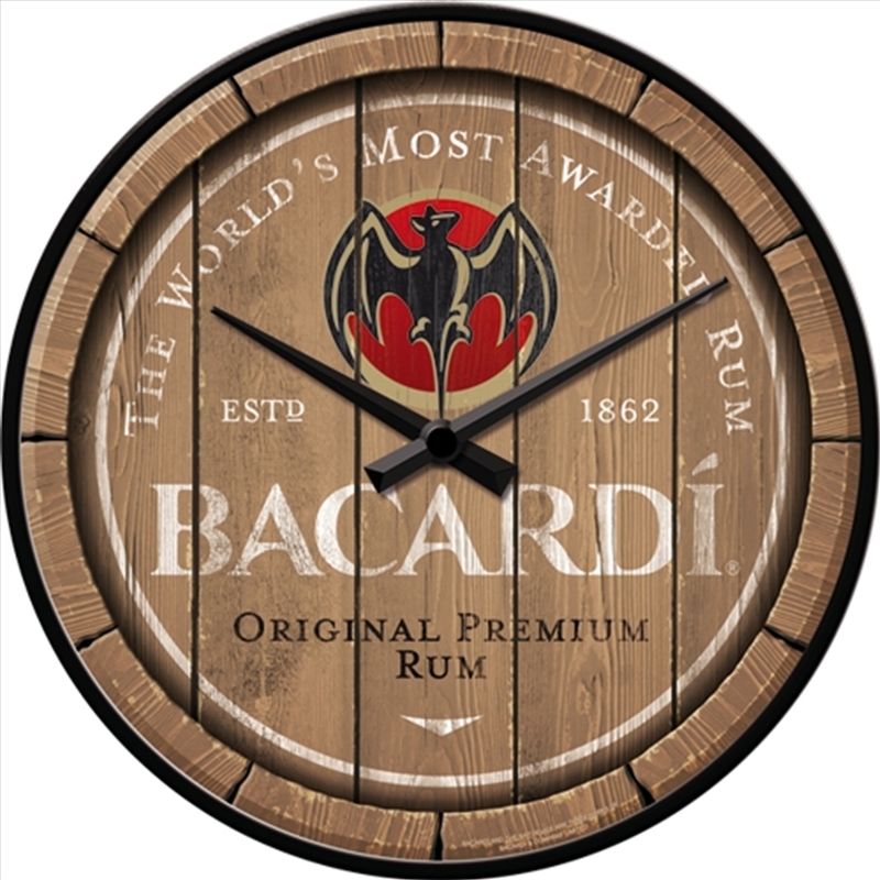 Nostalgic-Art Wall Clock Bacardi Wood Barrel 30cm/Product Detail/Clocks