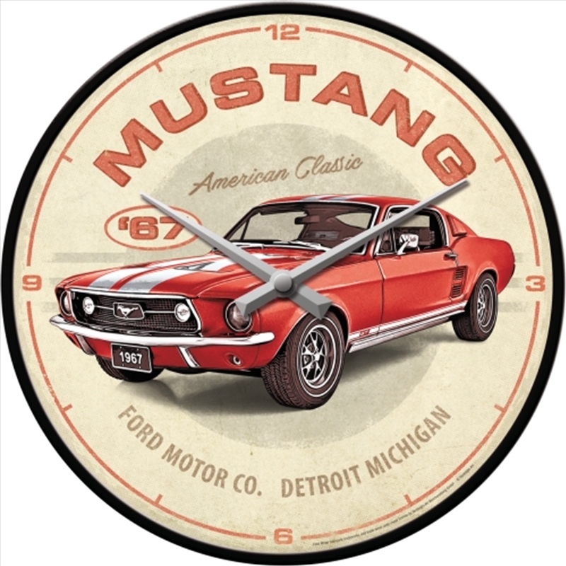 Nostalgic-Art Wall Clock Ford Mustang GT 1967 Red 30cm/Product Detail/Clocks