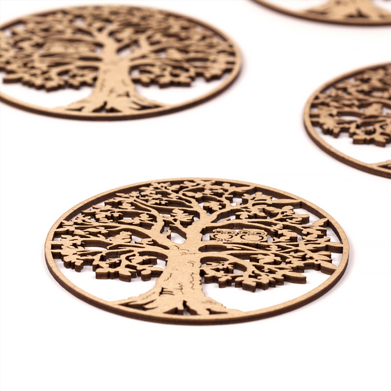Wooden Coaster Owls in Tree 10x10x0.3cm/Product Detail/Drinkware