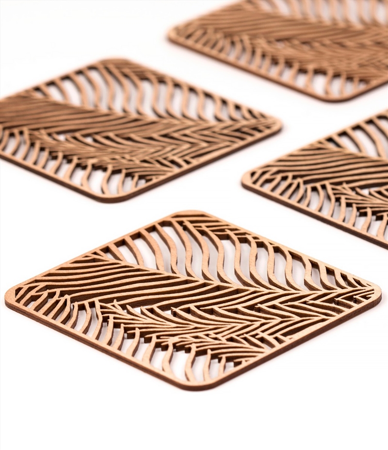 Wooden Coaster Fern 10x10x0.3cm/Product Detail/Drinkware