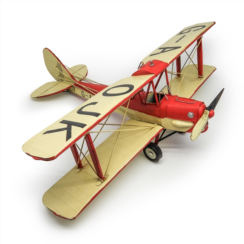 Tiger Moth Plane Metal Collectable - Red and White 50x48x18.5cm/Product Detail/Collectables