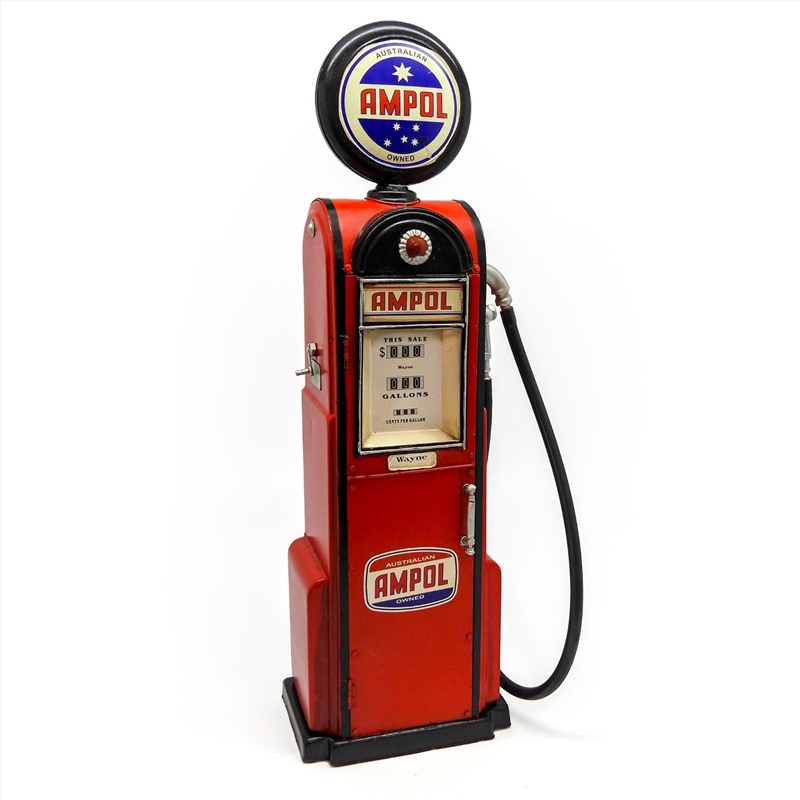 Ampol Petrol Pump Metal Collectable - Red 46x9x15cm/Product Detail/Collectables