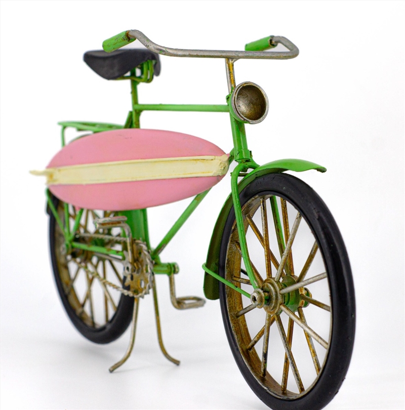 Bicycle with Surfboard Metal Collectable - Green 31x8.5x19cm/Product Detail/Collectables
