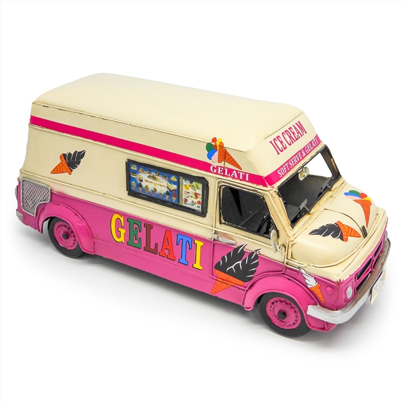 Ice Cream Truck Without Music Box Metal Collectable - Pink and Cream 32x14x14.5cm/Product Detail/Collectables