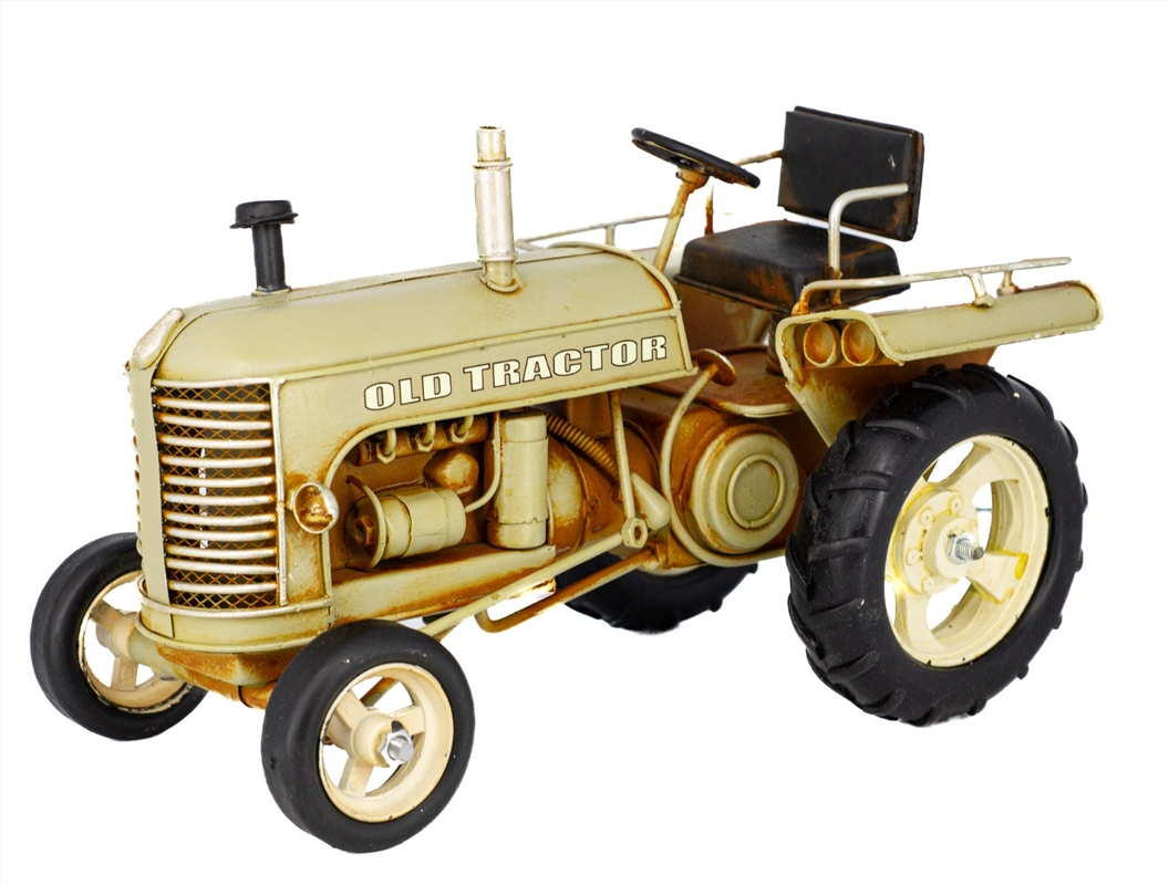Olden Days Tractor Greige Metal Collectable - Cream 25x16x15.5cm/Product Detail/Collectables