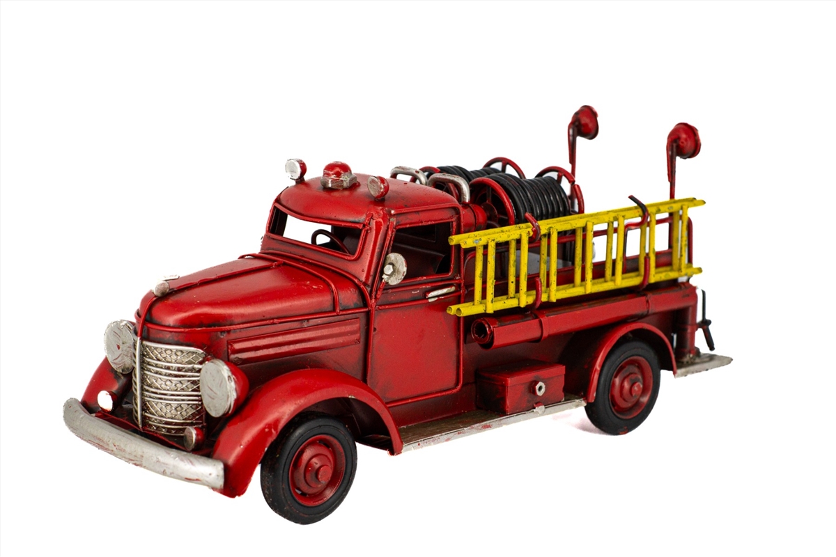 Rustic Fire Truck Metal Collectable - Red 31x11x13cm/Product Detail/Collectables